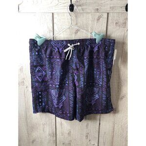 Marvel Black Panther Mens Swim Trunks Size Large Black Purple Blue Beach Pool